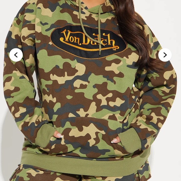 Von Dutch Tops - Von Dutch Green Camouflage Pullover
